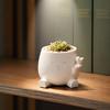 Small Indoor Plant Container Cute Succulents Planter, 3D Printed Pot with Hand Holding Heart, Desktop Flower Resin for Home Office Desk Decor