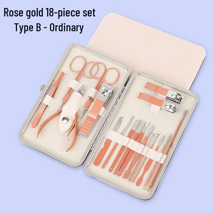 24-Piece Black & Red Manicure Set: Complete Nail Clipper and Beauty Tools Kit
