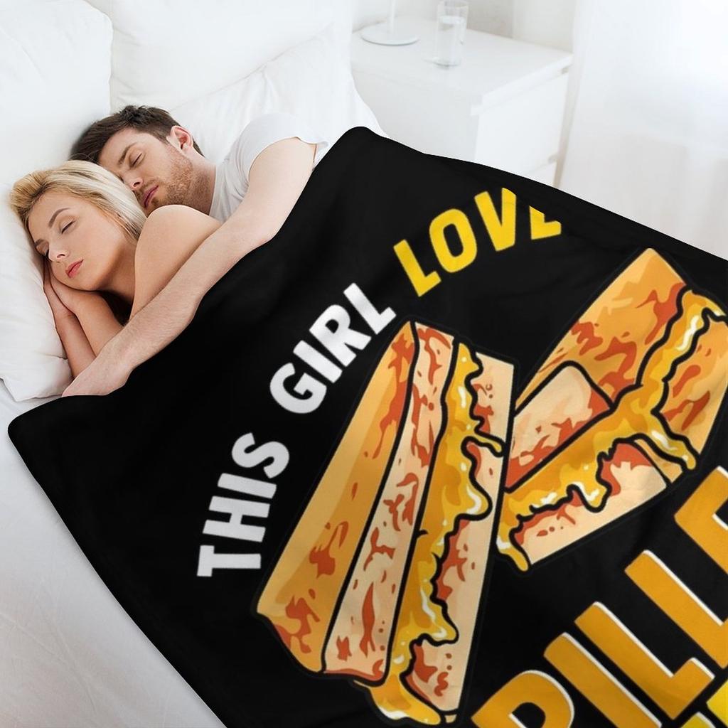 This Girl Loves Grilled Cheese Throw Blanket Kid'S Polar heavy to sleep Designers Blankets