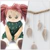 50Pcs Doll Head Wood Beads Face Jewelry DIY Children Beading Smile Beads Loose Round Wooden Craft Beads for Kindergarten