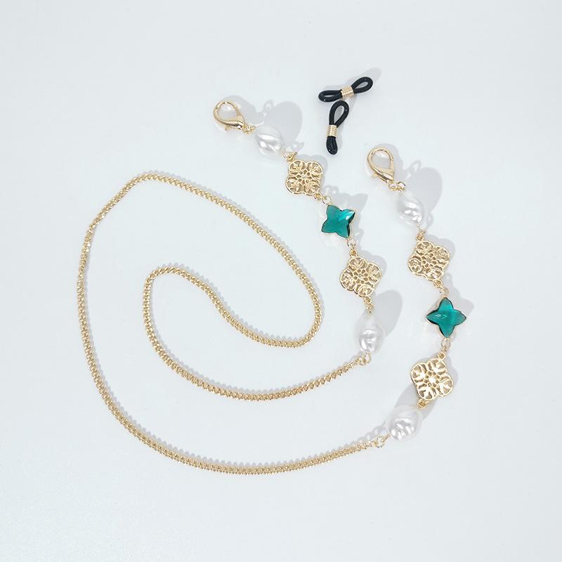 Retro Gothic Sunglasses Mask Lanyard Fashion Color Four-leaf Clover Non-slip Reading Glasses Chain New Jewelry for