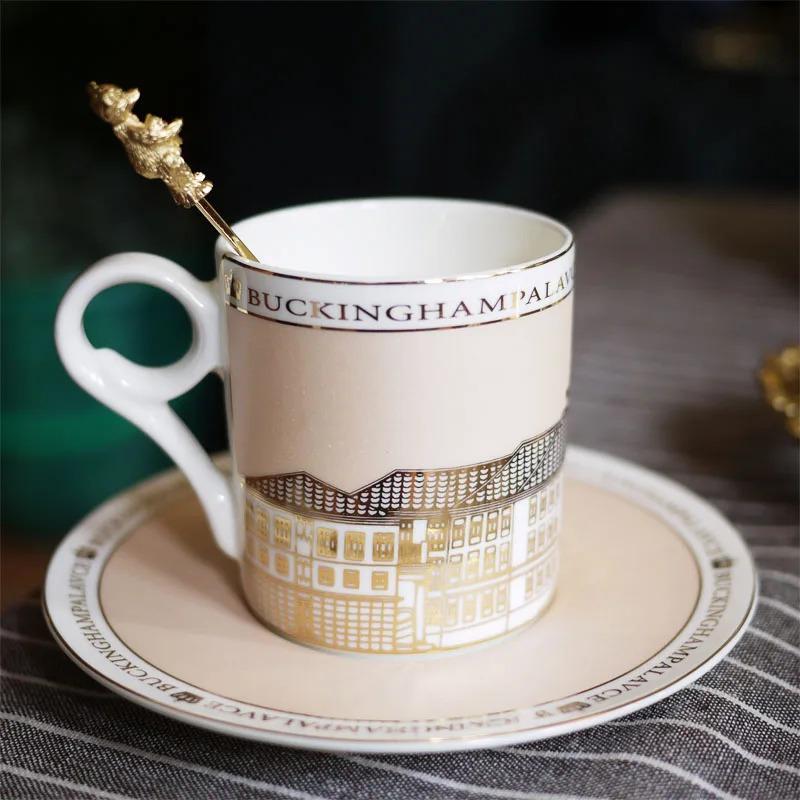 Creative Ceramic Coffee Cup Golden Porcelain Tea Cup Coffee Cups Set  High Quality  Tea Cup Set