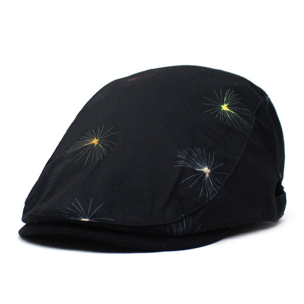 

Dandelion print beret women s cap casual men s forward hat cotton hat Adjustable