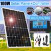 100W 18V Solar Panel+Controller Monocrystalline USB interface Car Ship Outdoor Camping Emergency Phone Charger w/Charger