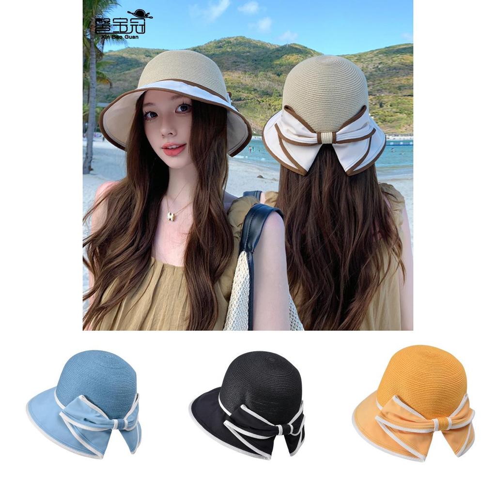 Fisherman Hat With Butterfly Knot Sun Protection For Casual Summer Outings