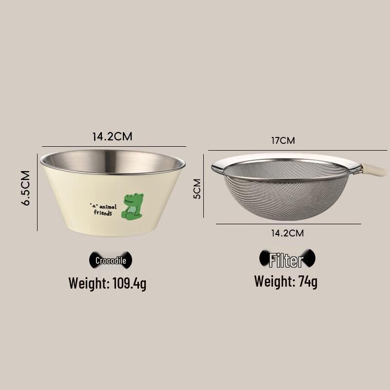 ZISIZ Kitchen Mixing & Salad Bowl with Drainer Set