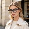 New cat eye anti-blue glasses ins personalized versatile flat glasses European and American fashion polygonal glasses frames