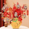 1-30pcs New Year Hanging Ornaments for  Blessing Plant Bonsai Pendant  Chinese Plants Door Decor Lunnar Year Party Supplies