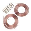 2 Sets 25Ft 3 16in Brake Line Tubing Kit with 32 Fittings 4 Connectors 8 Nuts Galvanized Alloy Brake Line Roll for