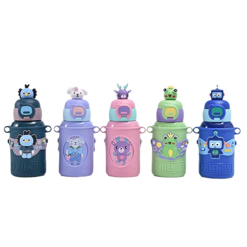 Pattern Cartoon 450ml Children Stainless Steel Insulated Cup Sippy Cup Kids Gift