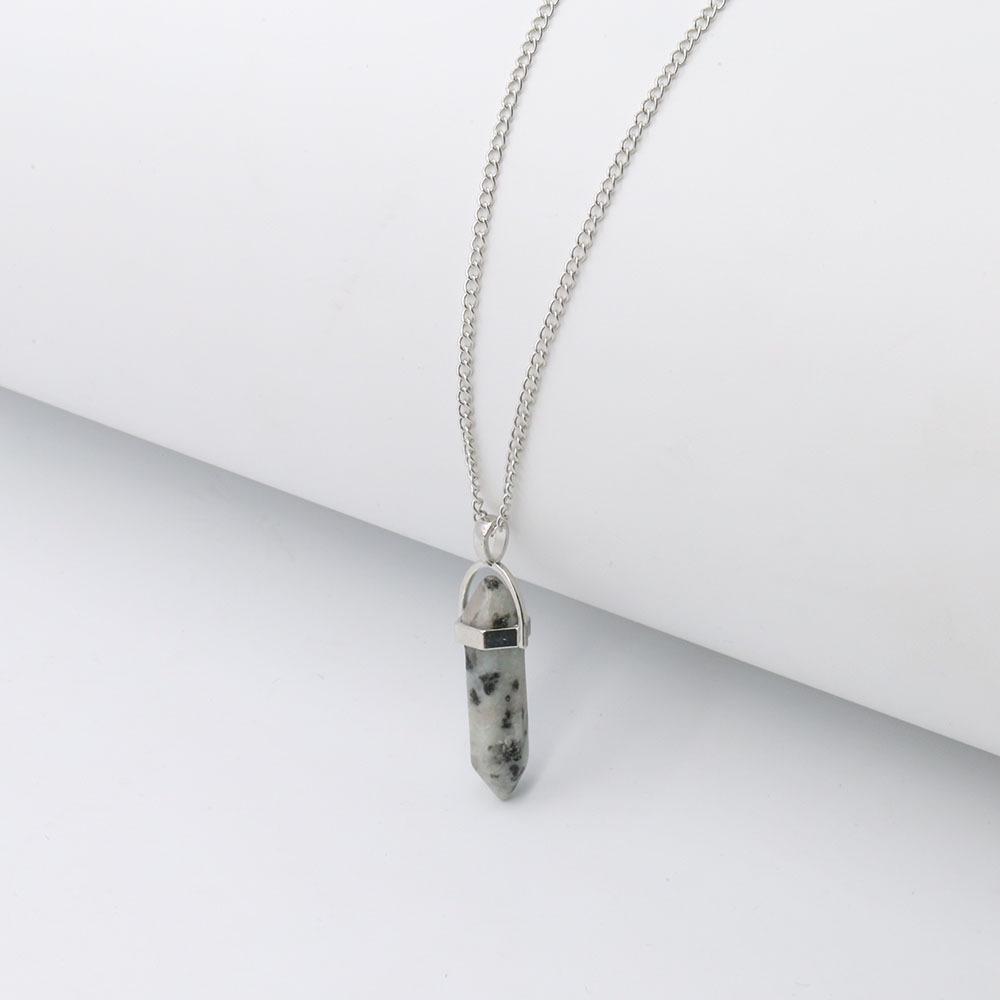 Hexagonal Pyramid Pendant Clavicle Chain Necklace