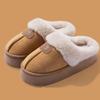 Thick Bottom Home Fluffy Slippers Women Winter Soft Sole Warm Plush House Slippers Woman Closed Toe Non-slip Cotton Shoes