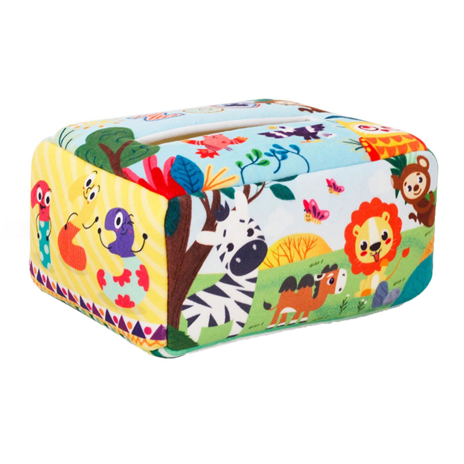 

Коробка с салфетками, бумажная накачка, плюшевая игрушка, обучающая ребенка тканевому образовательному модулю, игрушка для раннего развития детей, тканевая книга для раннего развития детей One Size