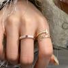 Adjustable Trendy Copper Ring For Women With Chic Geometric Style Colors And