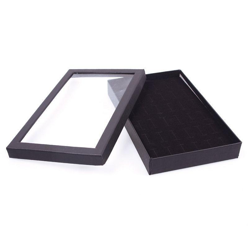 

36 / 100 Slot Rings Display Box Stand Earrings Storage Box Storage Box with Transparent Cover Jewelry Display Cabinet