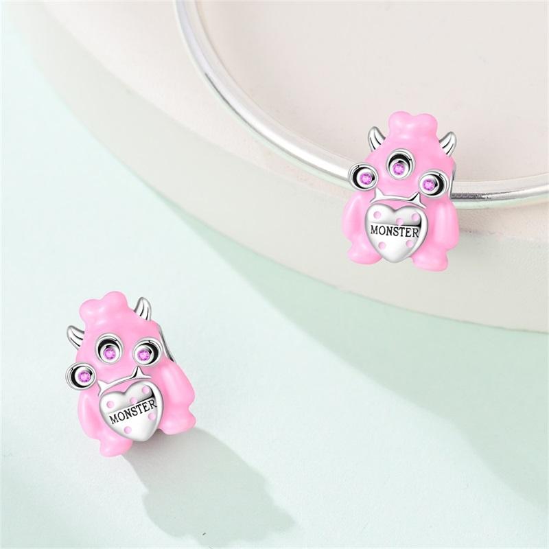Cute Charms Copper Original Fit Bracelet Monsters Robot Dog Chinese Panda Beads Charms For Women Diy Party Jewelry