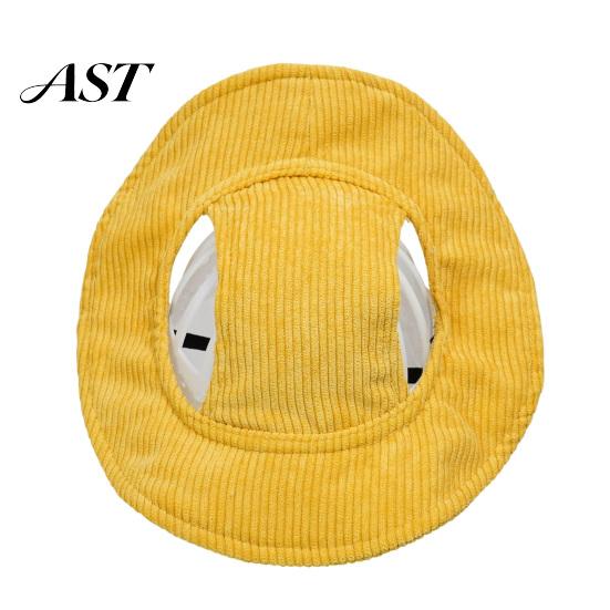 Festival Dressing for Pets Corduroy Dog Baseball Cap, Cat Summer Beach Visor Hat with Ear Easy to Wear Cap Holes, Adjustable Puppy Sunbonnet