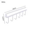 12 Hooks Kitchen Cup Kitchenware Storage Rack Long Row Cap Bag Tie Scarf Organizer Hanger Cupboard Holder Dormitory Rack