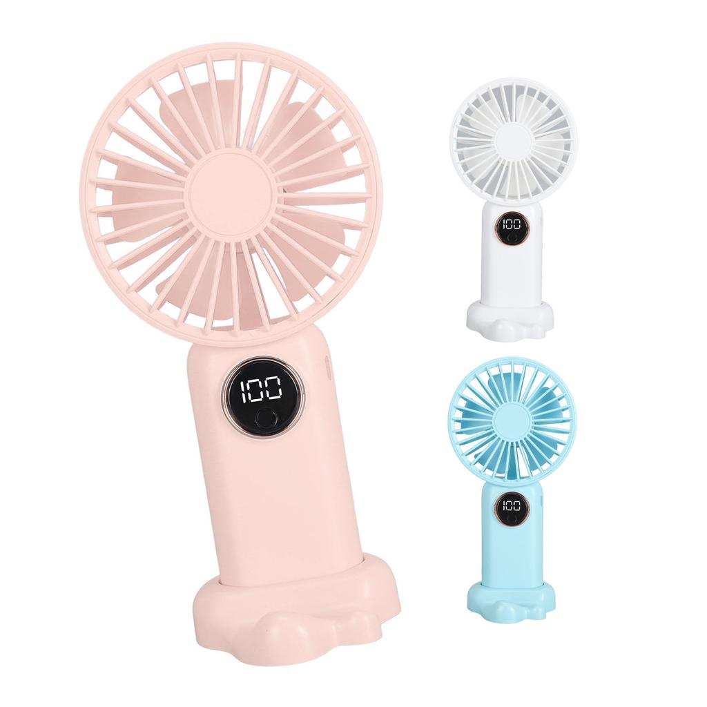 Handheld USB Fan with Base  Gears Wind Brushless Motor Rechargeable Silent Cooling Fan for Home Dor