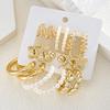 18Pcs Gold Plated Earring Set Butterfly Starfish Pearl Hoop Earrings for Women Vintage Twisted Textured Open Cuff Trendy Jewelry