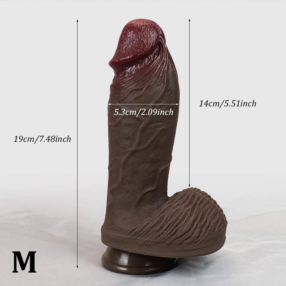 Realistic Silicone Dildo with Suction Cup – 4 Sizes Available (Up To 9.25 Inch), Soft Liquid Silicone, Non-Electric Adult Toy for Women & Men
