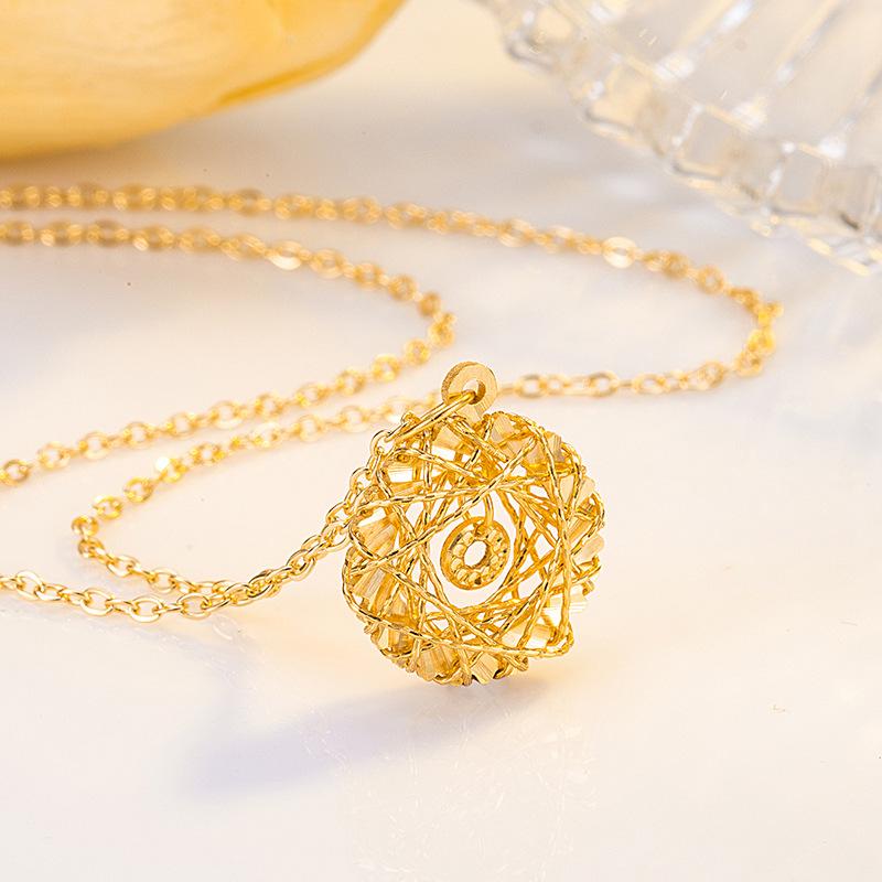 S925 sterling silver dream weaving net necklace women's flash car flower piece smart weaving pendant fashion temperament versatile collarbone chain