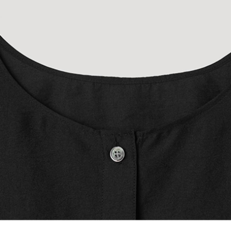 [Ea S miSS] bluză lucioasă cu mâneci scurte și curea Swwblp22080 Bk