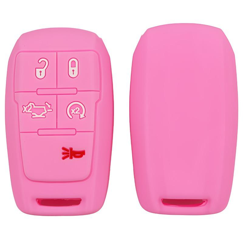 Silicone Key Case For Ram 1500 Dt / Trx / 2500 3500 Hd -, Soft Rubber Key Fob Cover Anti-Drop Protector 4/5/6 Buttons
