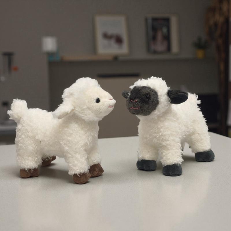 20Cm Cute Black Face Sheep Plush Toy Stuffed Animal Lamb Doll For Kids Birthday Gift Home Office Desk Decoration Soft Companion