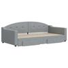 VidaXL Daybed with Trundle and Drawers Light Grey 100x200 Cm Fabric 3197571