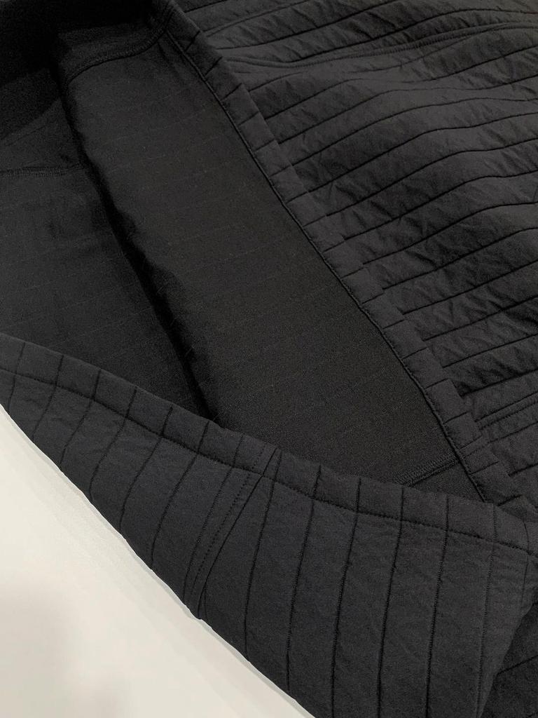 Minimalist Quilted Warm Pleated Cotton Midi Skirt in Dark Horse