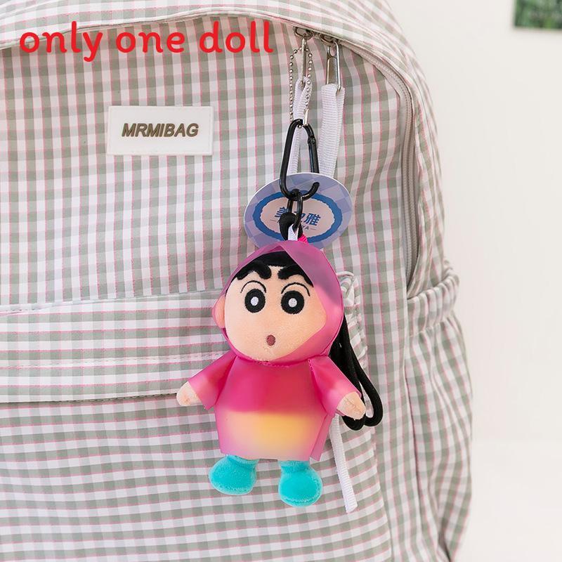 Crayon Shinchan Plush Keychain With Raincoat Design For Kids And Adults Pink Raincoat