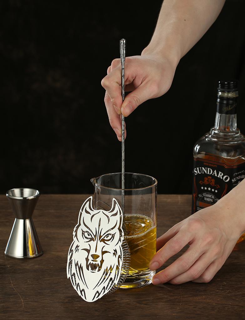 Creative Wolf Shape Bar Cocktail Strainer Hawthorne Strainer Stainless Steel Bar Tool