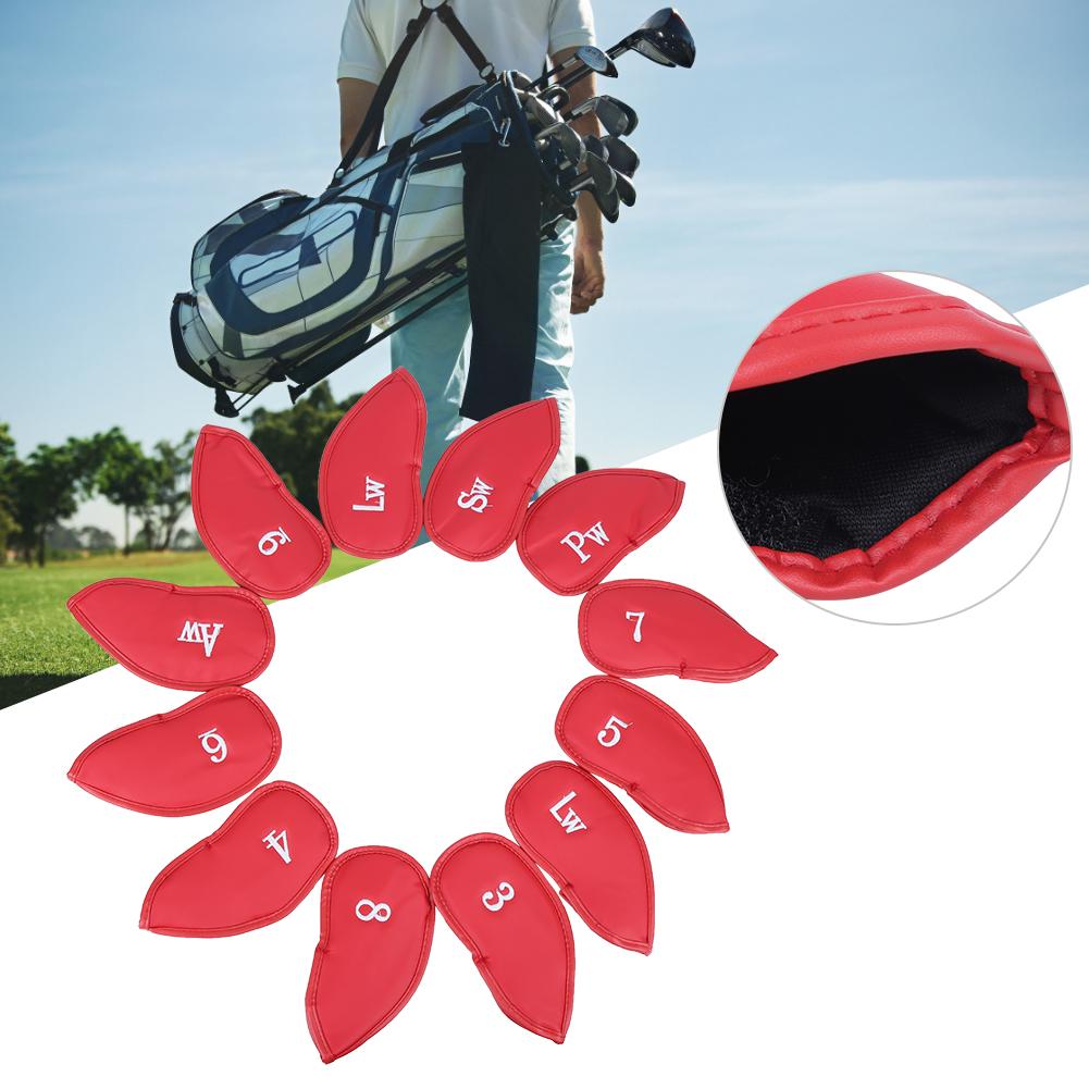 12PCS   Pattern PU Leather   Soft Convenient   Putter Cover Iron   Headcover Accessory During Outdoor Travel