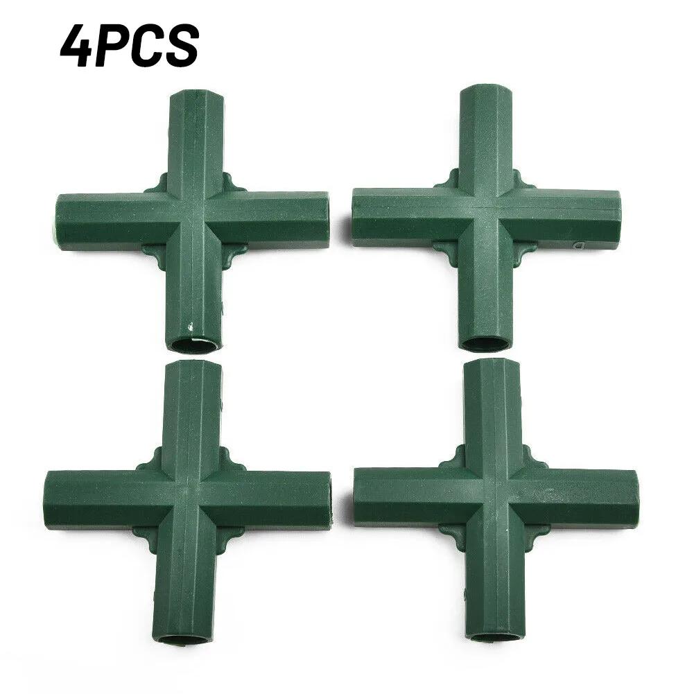 Plastic Greenhouse Frame Building Connector Support Gardening Frame Joints Pole Connector For Grape Trellis Shed Plant Stakes