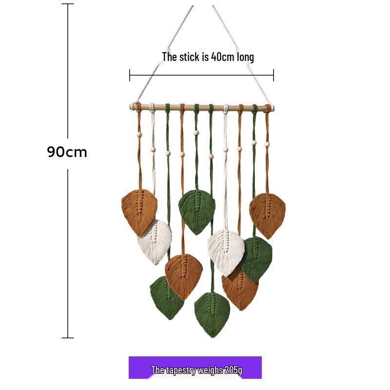 Bohemian Handmade Cotton Leaf Tapestry Wall Hanging