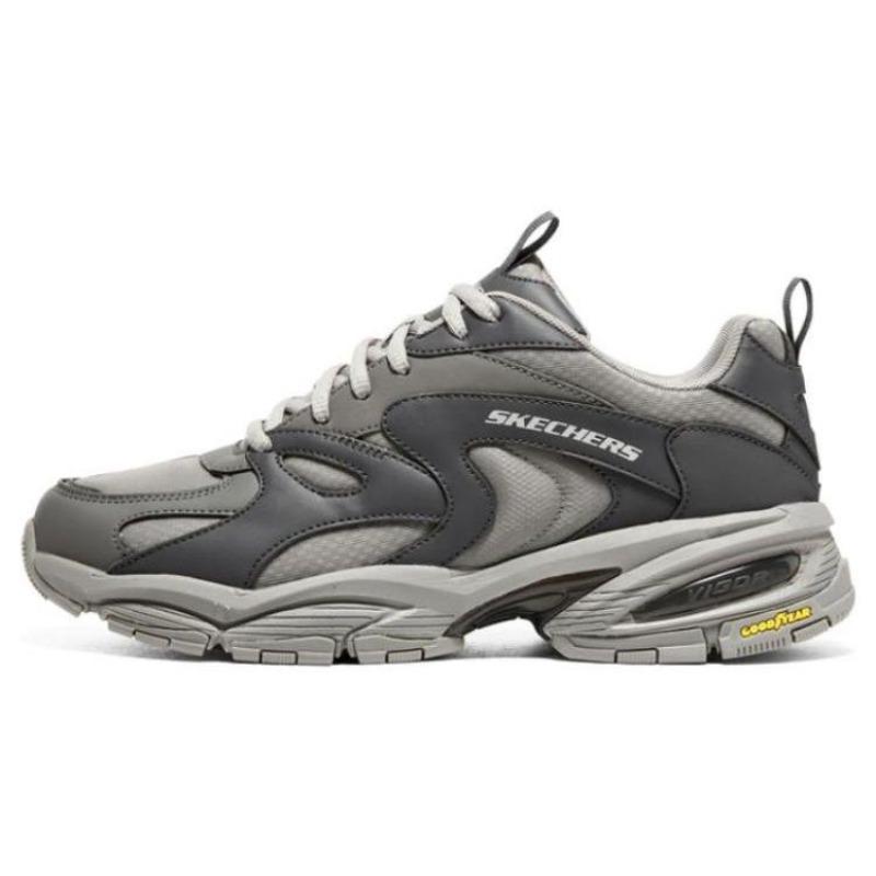 Skechers Vigor 3.0 Men Fabric Synthetic Leather Low Top Dad Shoes Charcoal Gray 894164-CCGY 40