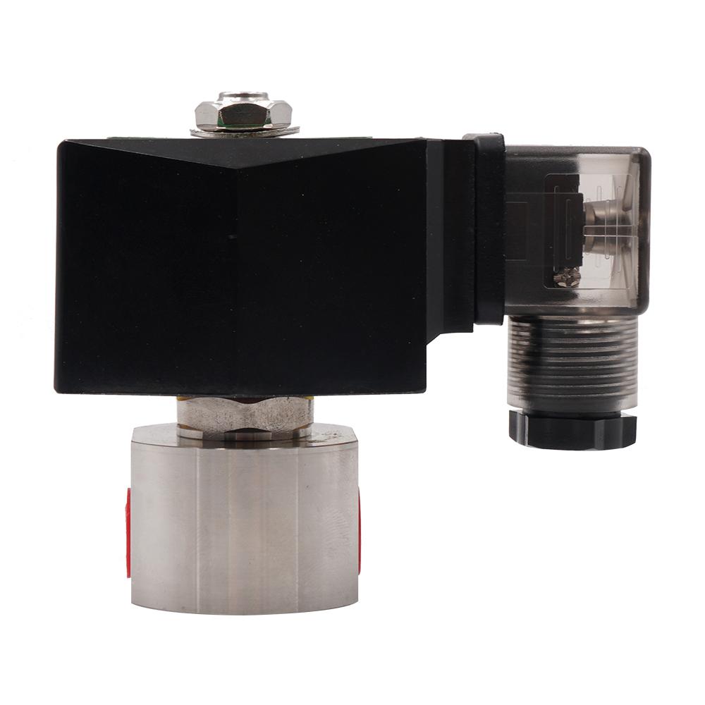 304 Stainless Steel 2 Way High Pressure Normally Closed Solenoid Valve G 1/4" 1/8" AC220V DC24V Orifice 1.2mm 200Bar 2mm 100Bar