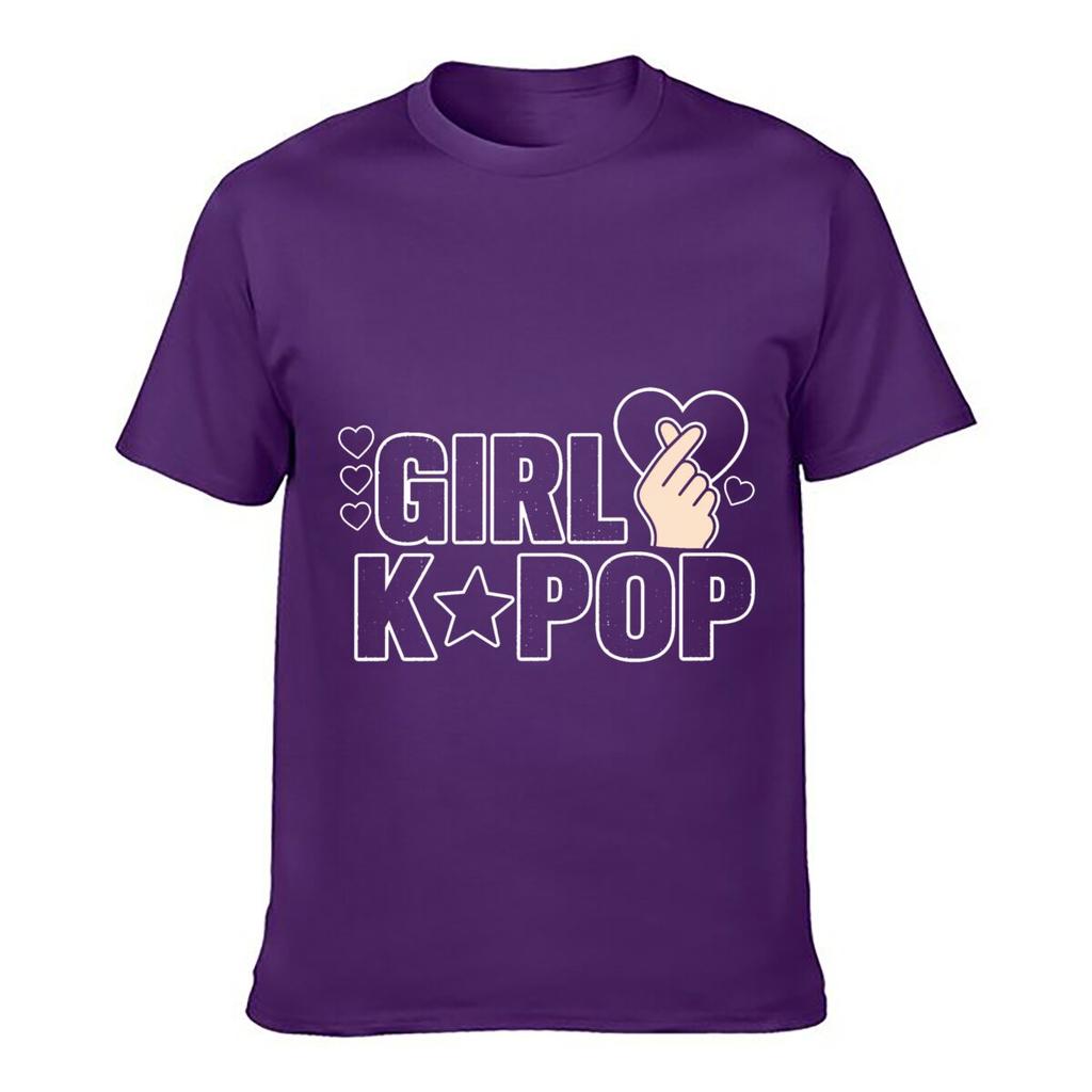 Pink Girl K Pop Heart Graphic Loose Vintage Distressed Washed Casual Tee