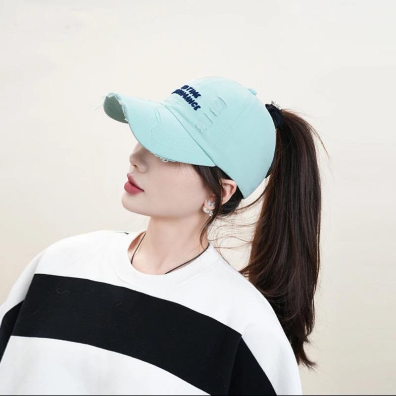 

Summer empty top fashion trend ripped soft top baseball cap casual versatile cap Adjustable