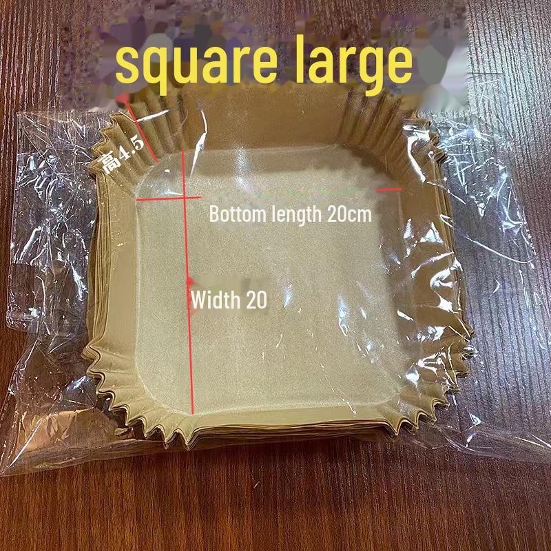 

Пищевая прямоугольная и круглая масляная бумага для фритюрниц для высокотемпературной готовки. Square Large [Base Length 20*Width 20*4.5 cm]