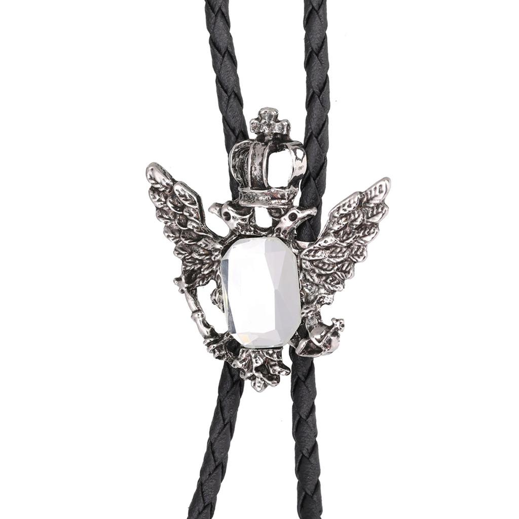 Bolo Tie for Men Carnival Western Necktie Eagle&Gemstones Buckle Bolo Tie for Shirt Sweater Decorative Necktie for Men