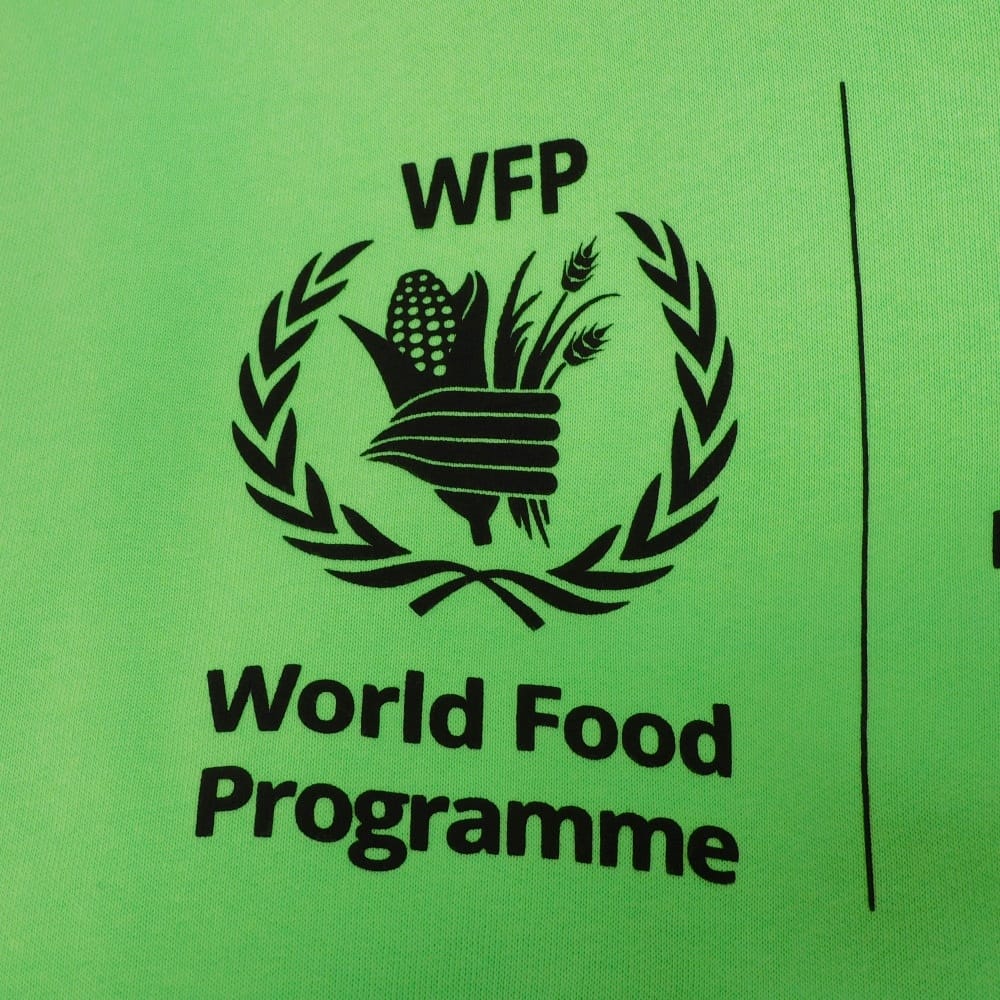 Used 11221 WFP logo print pullover hoodie, size 600583 TJVK4 4162 7846, XS, World Food Programme, Fleur Green, Men's