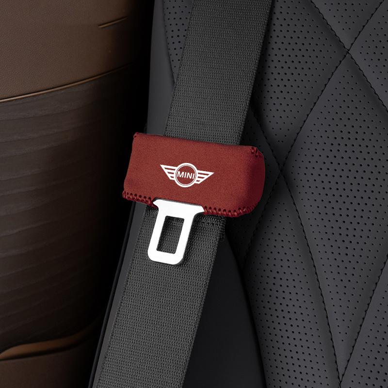 Car Safety Belt Buckle Plug Leather Cover For BMW Mini Cooper F54 F55 F56 R56 R60 SONE Roadster Clubman Coupe Auto Accessories z4