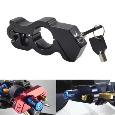 Motorcycle Modified Handlebar Lock Helmet Anti-theft Lock Electric Vehicle Dirt Bikes Aluminum Alloy Handlebar Fixed Horn Lock