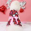 Dog Dress for Small Dogs Costume FEELING LOVED Printed Puppy Clothes with Bowknot Tulle Doggie Pet Cat Comfort Clothes Apparel V