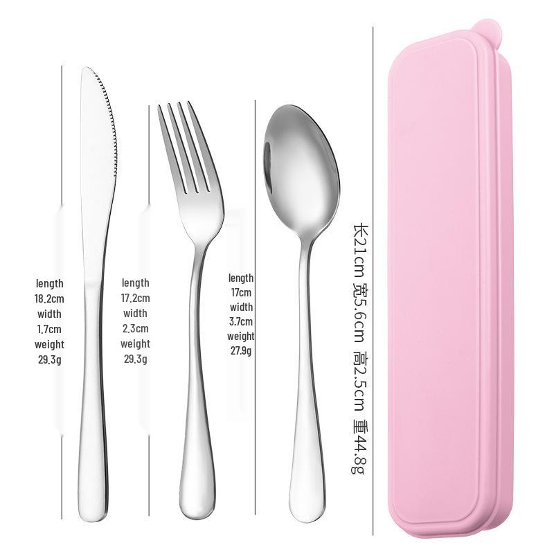 3-Piece Minimalist Stainless Steel Cutlery Set: Portable Knife, Fork & Spoon for Home, Student, or Outdoor Use