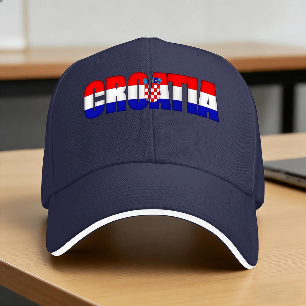 Croatia Hrvatska Flag Zagreb Croatian Baseball Cap  Couple Women  Summer yk Cool Hiking Fishing Sunscreen Snapback Cap