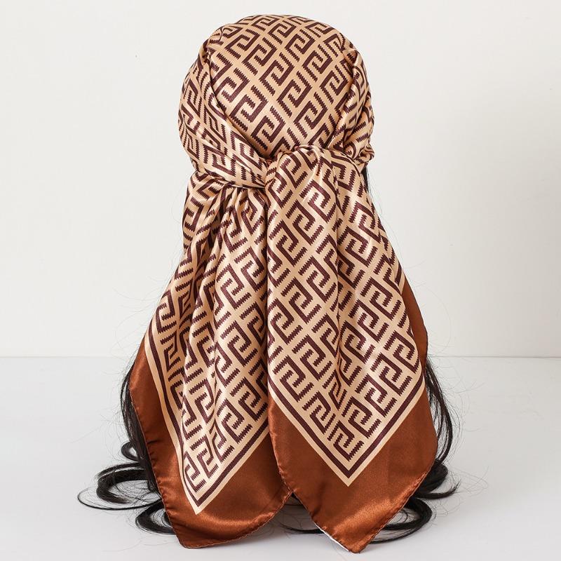 New cashew print silk scarf women's trend versatile shawl satin headscarf 90 square scarf scarf women
