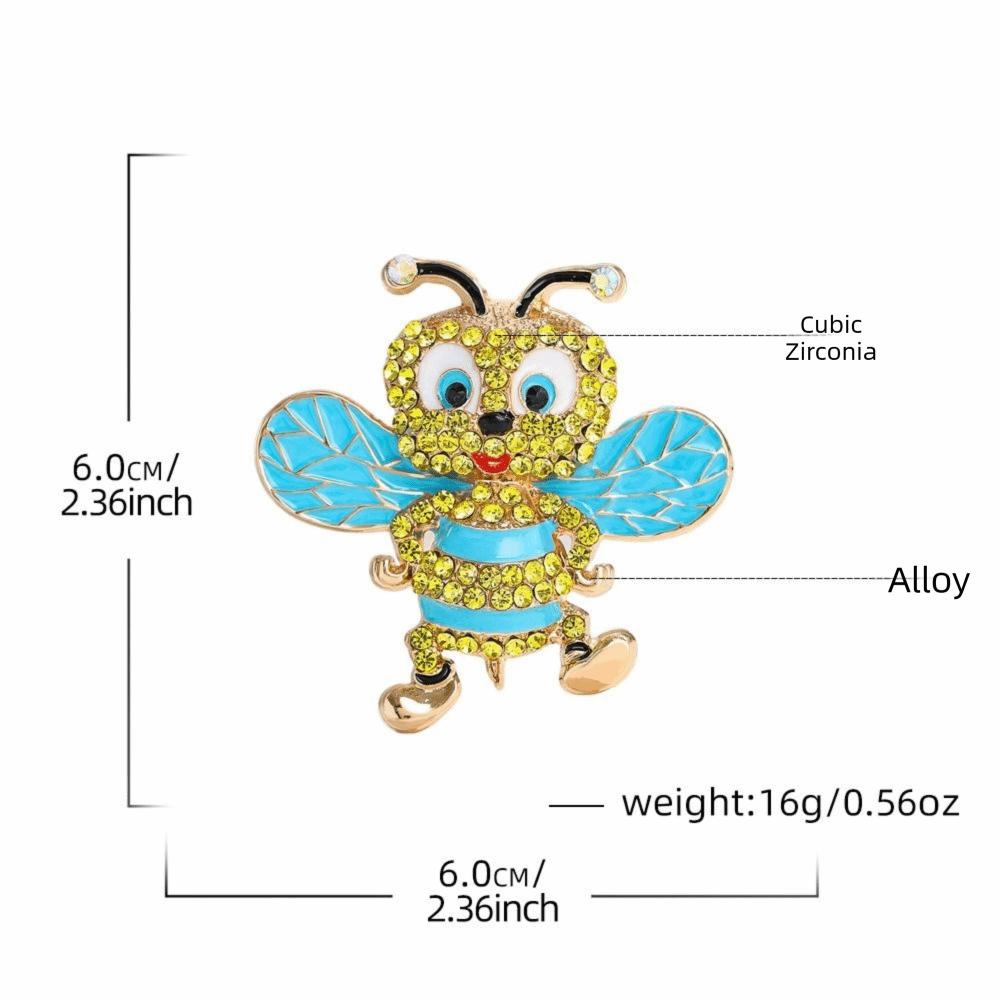 Lovely Rhinestones Bee Brooches Sparkling Vintage Enamel Brooch Pins Beautiful Metal Insects Brooches Lady Accessories